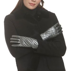 ❄️QUILTED PUFFER 💎 Diamond Top Stitched Platinum Gloves